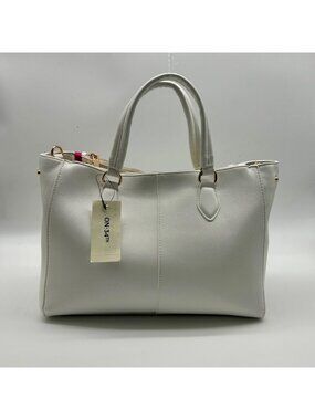 On 34th Bright White Faux Leather Robbinn Medium Satchel Bag